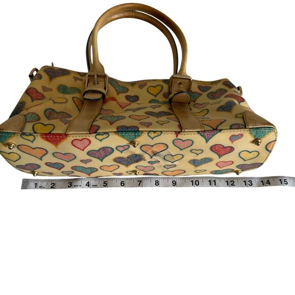 Dooney & Bourke Heart Print Satchel Y2K Vintage Coquette Bag Rare Novelty Tote - Picture 14 of 16